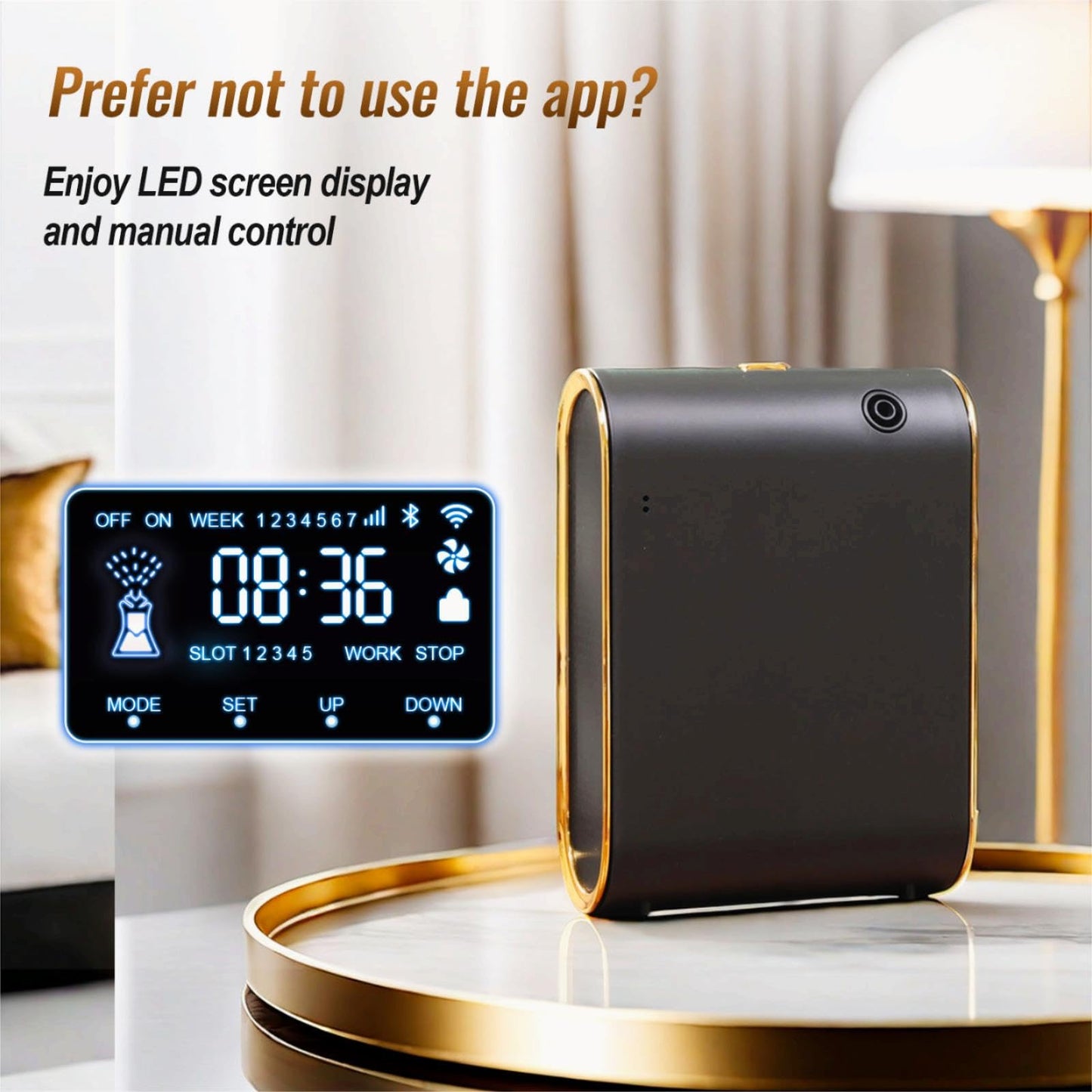 UXIKAPEEN Scent Air Machine — Waterless Diffuser for 1500 Sq Ft, Bluetooth Hotel Collection (Black)
