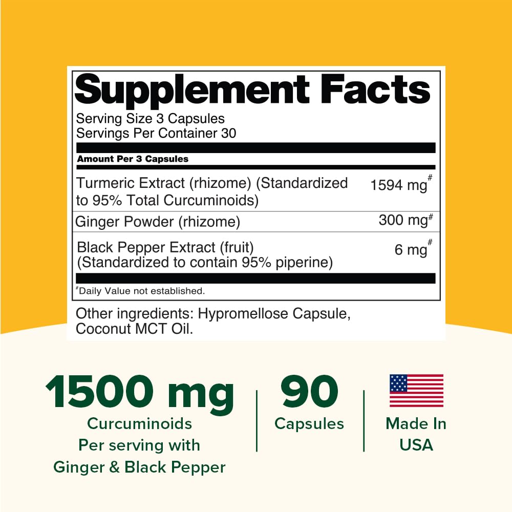 VAHDAM Turmeric Ginger 1900mg – 1500mg Curcuminoids | Joint Health & Mobility | 90 Capsules