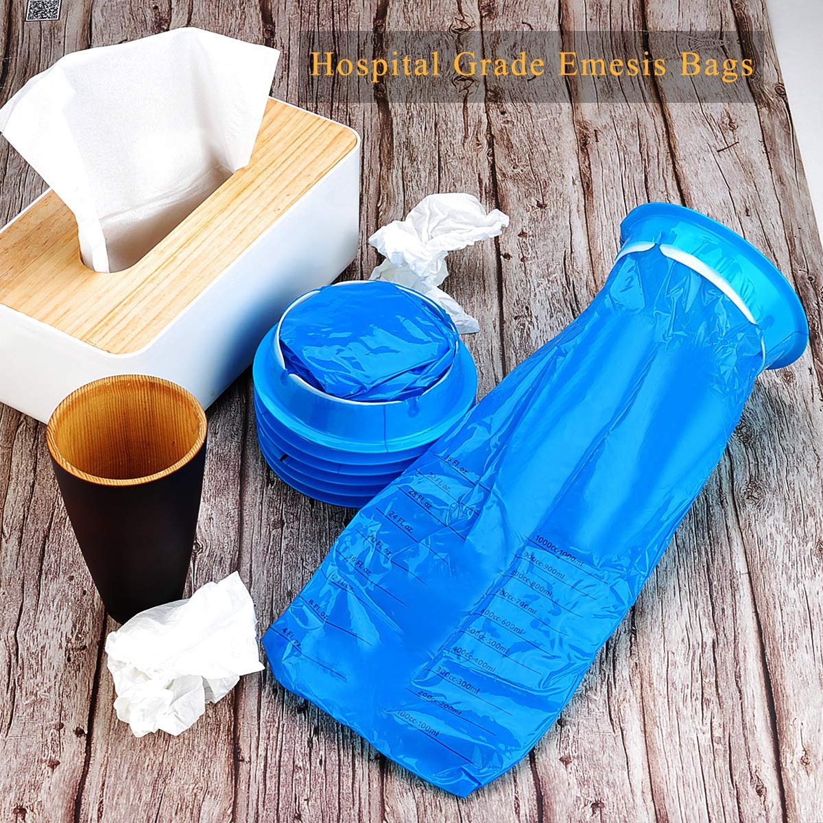 Valchoose 30 Pack Emesis Bags – Hospital-Grade Barf Bags, 1000ml, Travel, Pregnancy & Motion Sickness
