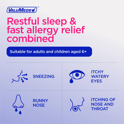 ValuMeds Allergy Medicine Diphenhydramine HCl 25 mg | Children & Adults | Relieve Itchy Eyes, Runny Nose, Sneezing (25 mg, 1200)