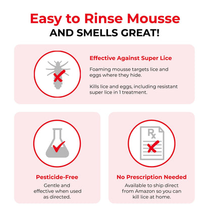 Vamousse PRO Lice Emergency Kit – Fast-Acting Mousse, Daily Shampoo, Repellent & Comb for All Ages