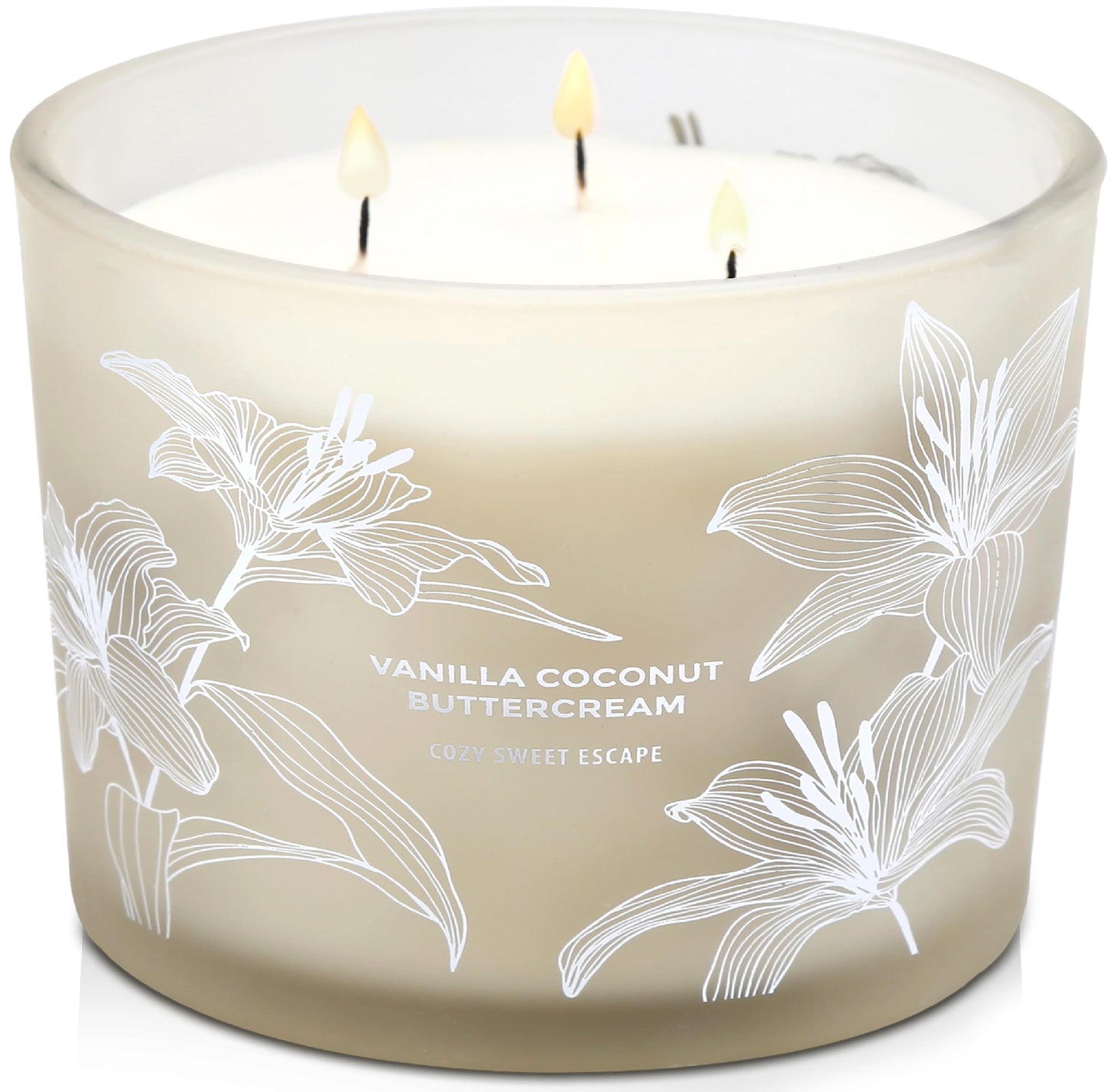 Vanilla Coconut Buttercream 3-Wick Soy Candle – 14.5 oz, Creamy Vanilla & Toasted Coconut | Long-Lasting Clean Burn