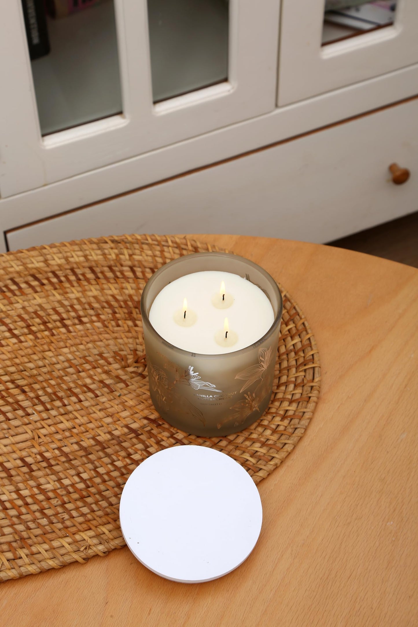 Vanilla Coconut Buttercream 3-Wick Soy Candle – 14.5 oz, Creamy Vanilla & Toasted Coconut | Long-Lasting Clean Burn