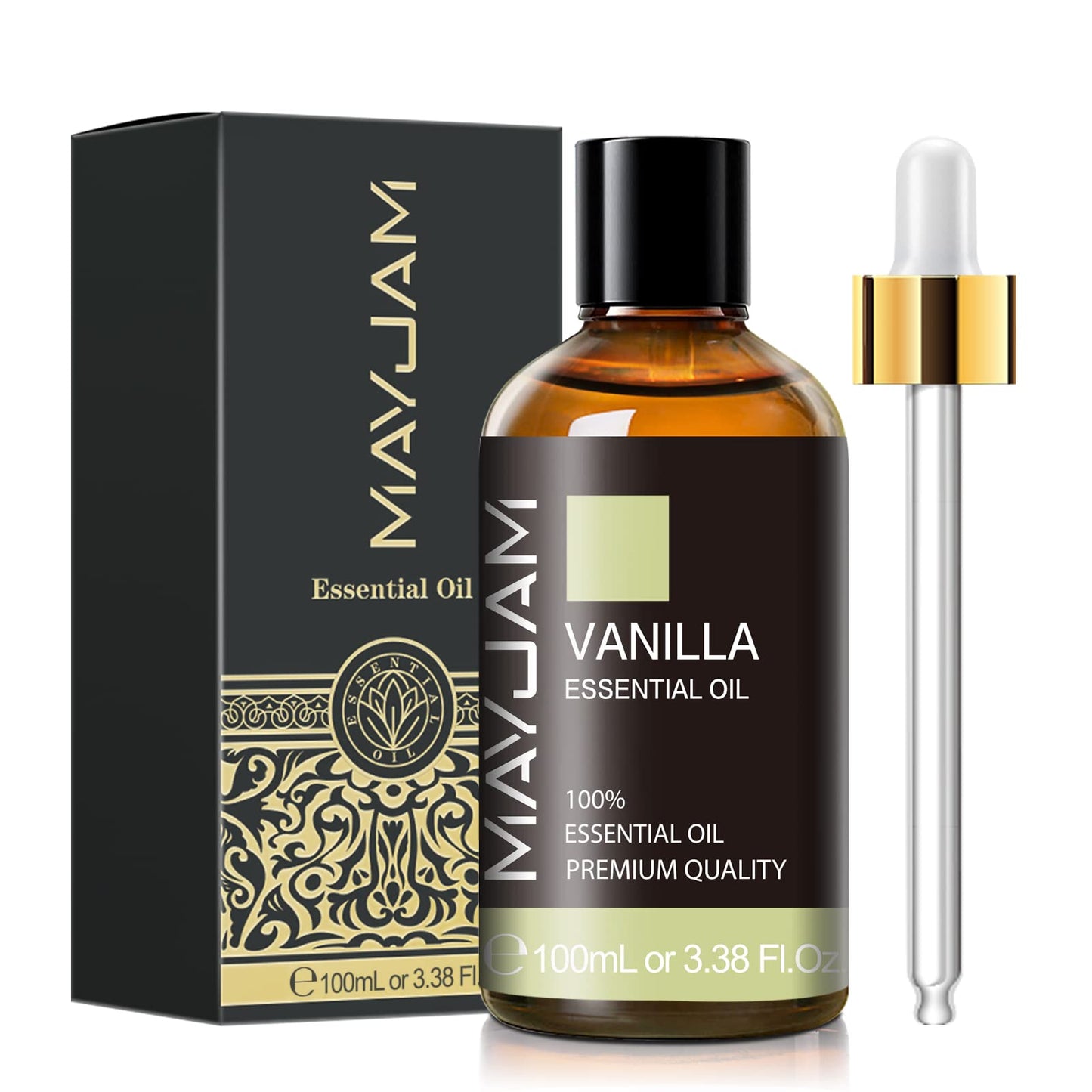 Vanilla Essential Oil 100ml | MAYJAM Premium (Gift Box) for Aromatherapy, Diffuser, Soap & Candle Making