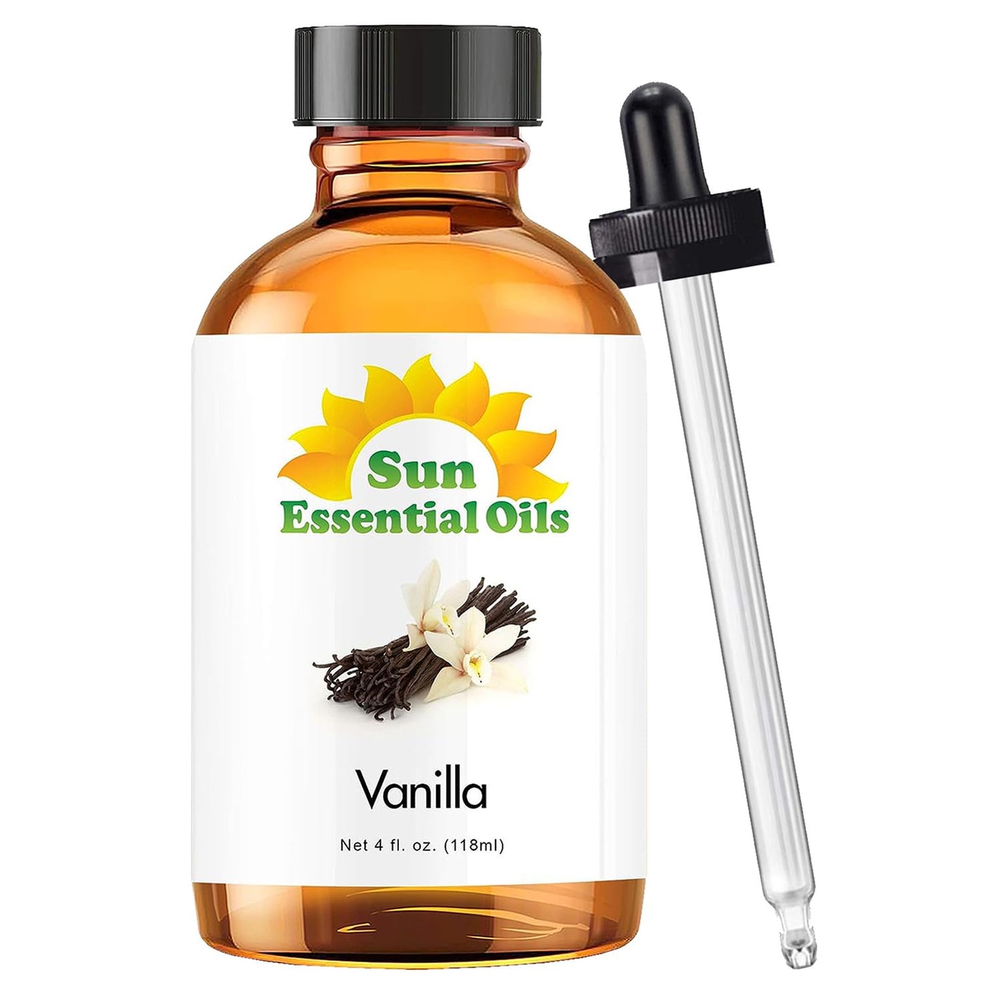 Vanilla Essential Oil 4 oz with Dropper | Sun Essential Oils