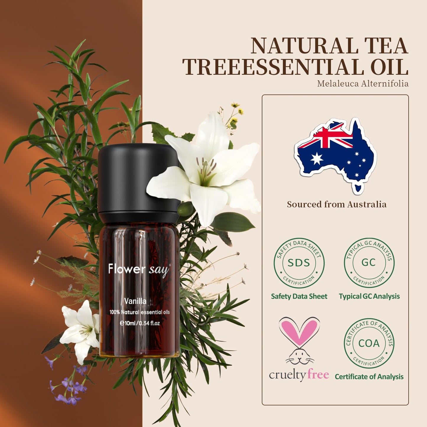 Vanilla Essential Oil 100% Pure, Natural Oleoresin – Sweet Aromatherapy Scent for Diffuser, Massage, Skincare, DIY, Relaxation – 10ml