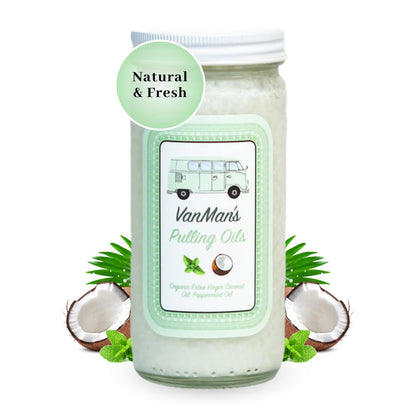 Vanman's Oil Pulling Oil for Teeth and Gums — Organic Coconut & Peppermint