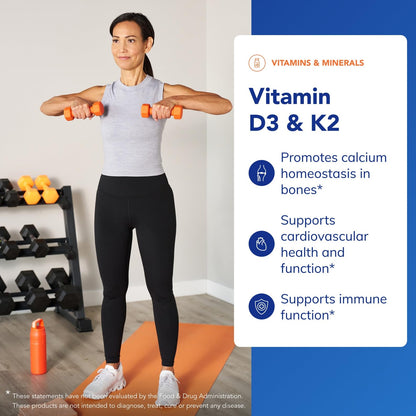 Vitamin D3 & K2 120 Capsules | Pure Encapsulations – Bone, Vascular & Immune Support (Gluten Free, Non-GMO)