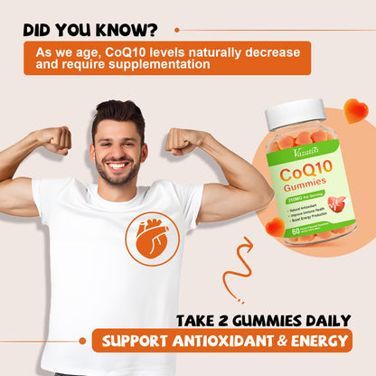 2 Pack CoQ10 Gummies 250 mg with Omega-3, Magnesium & Vitamin B12 – 120 Count