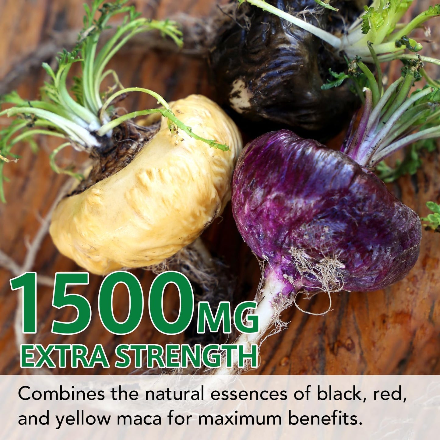 Vceeoy Maca Root Capsules - 1500mg Black, Red & Yellow Maca with Black Pepper Extract | Energy Boost for Women & Men - 60 Capsules