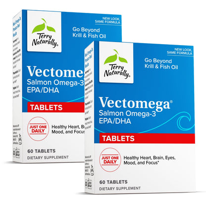 Vectomega EPA & DHA Omega-3 Tablets for Brain & Heart Health | Pack of 2