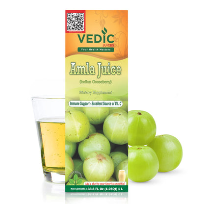 Vedic Juices Amla Juice 1L – Vitamin C for Gut Health & Hair Growth