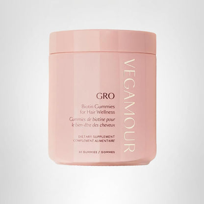VEGAMOUR GRO Biotin Gummies – Strawberry Flavor, 5000 mcg Biotin (30 Ct)