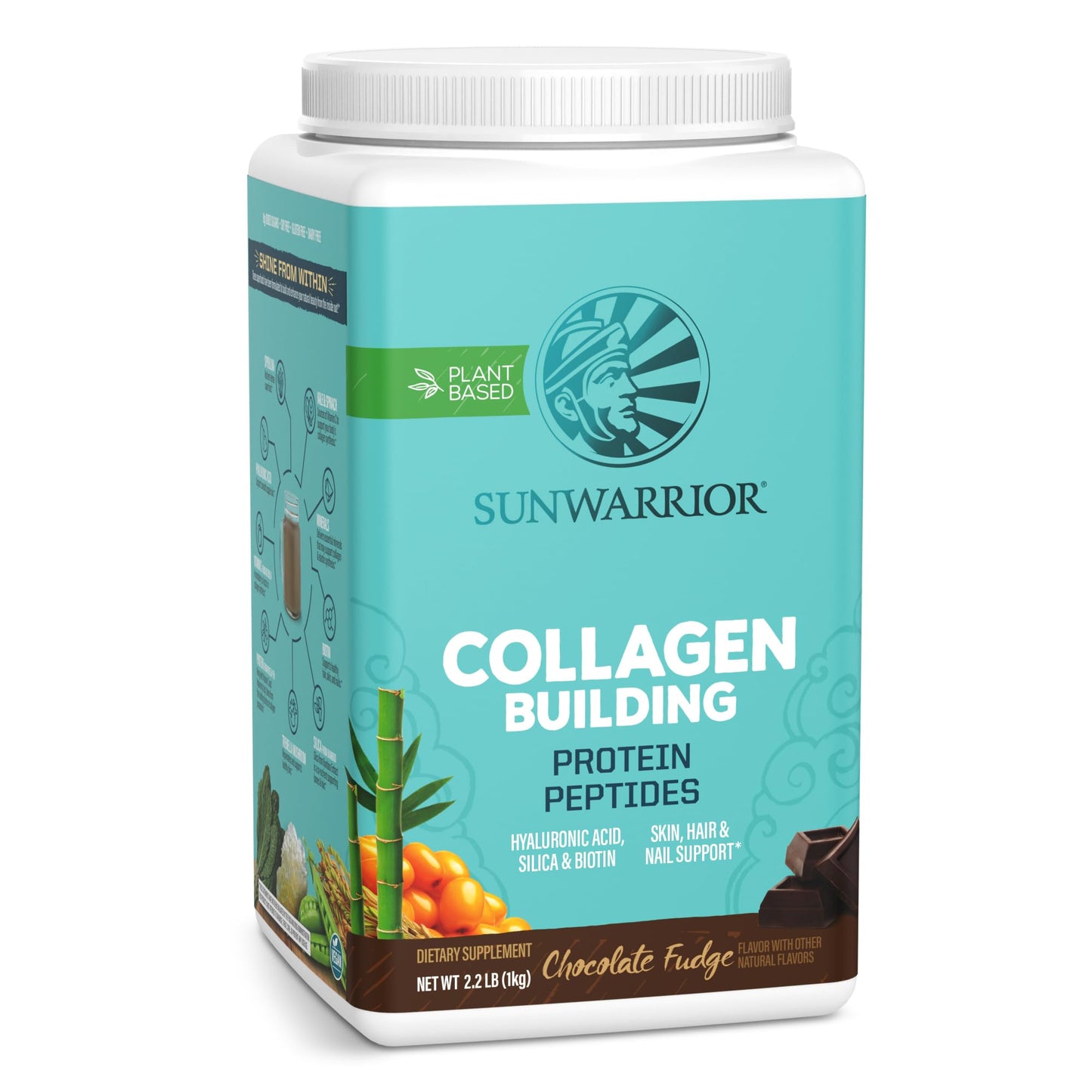 Sunwarrior Vegan Collagen Protein Powder for Women – Chocolate (40 Servings) | Plant-Based, Silica, Non-GMO