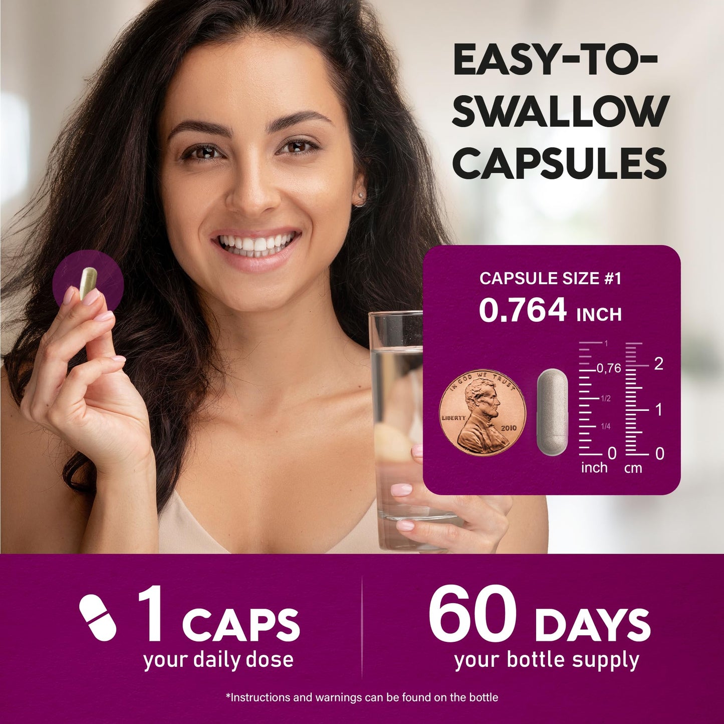 Iron 65mg Slow-Release Supplement for Women | High Absorption | 60 Capsules