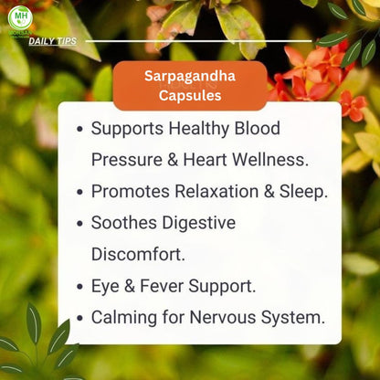 Morsan Healthcare Sarpgandha (Rauwolfia Serpentina) Capsules – 2 x 60 Veg Capsules | 500 mg Herbal Extract