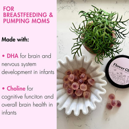 Flower Child Lactation Gummies for Milk Supply | Organic Moringa & DHA