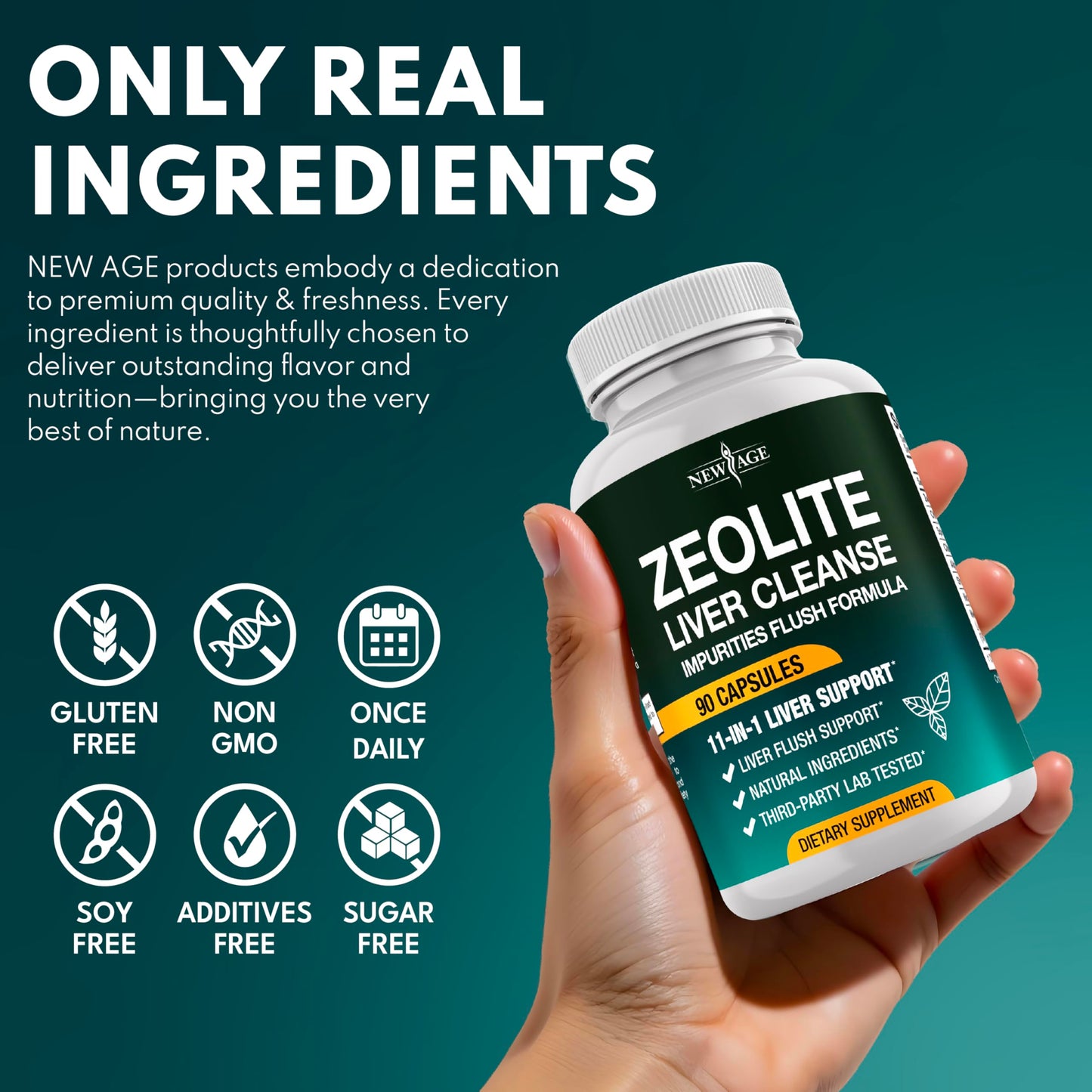 NEW AGE Liver Cleanse & Repair – 11-in-1 Detox for Heavy Metals & Gut Health (180 Count)