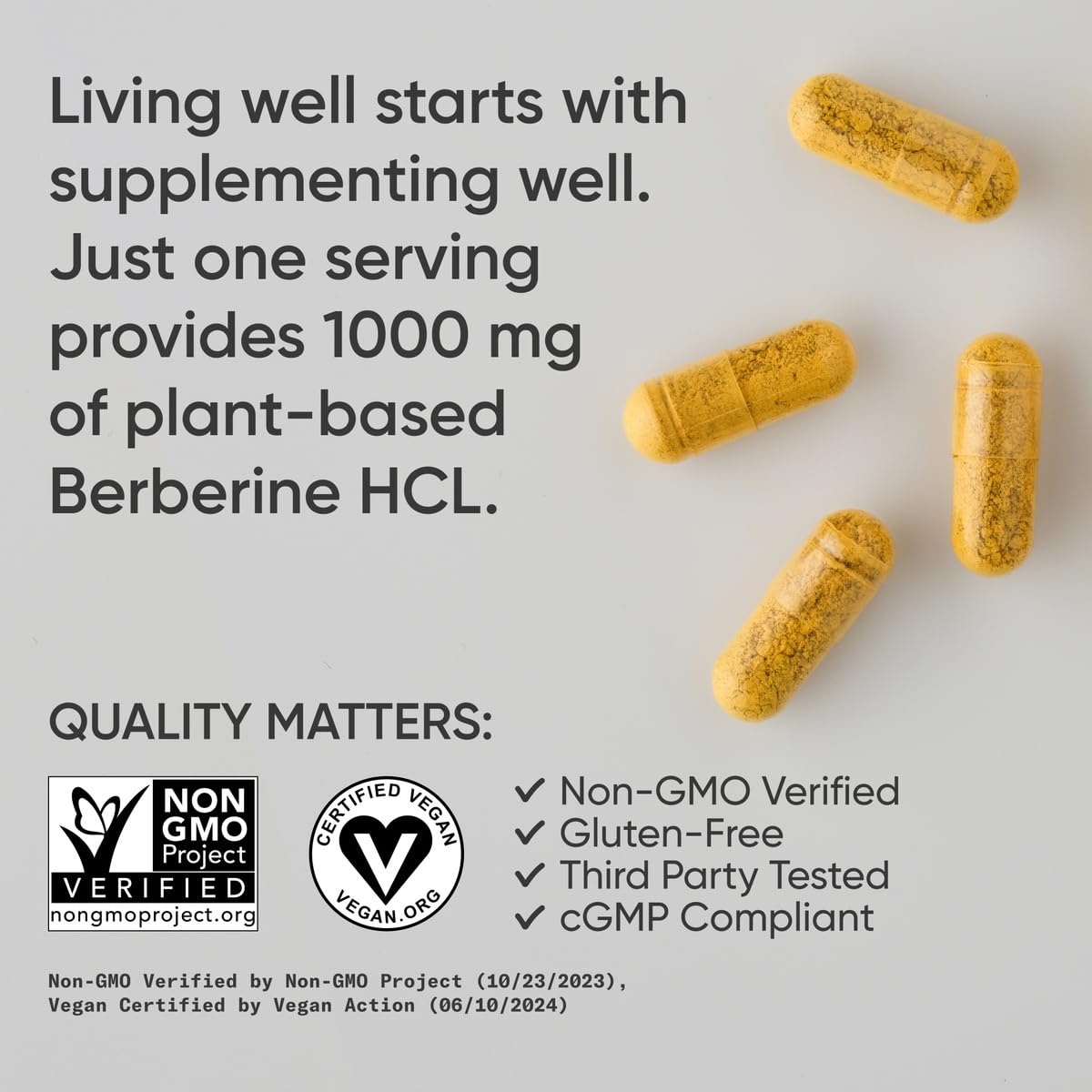 Sports Research Berberine 500mg – 120 Veggie Capsules | Vegan, Gluten-Free, Non-GMO