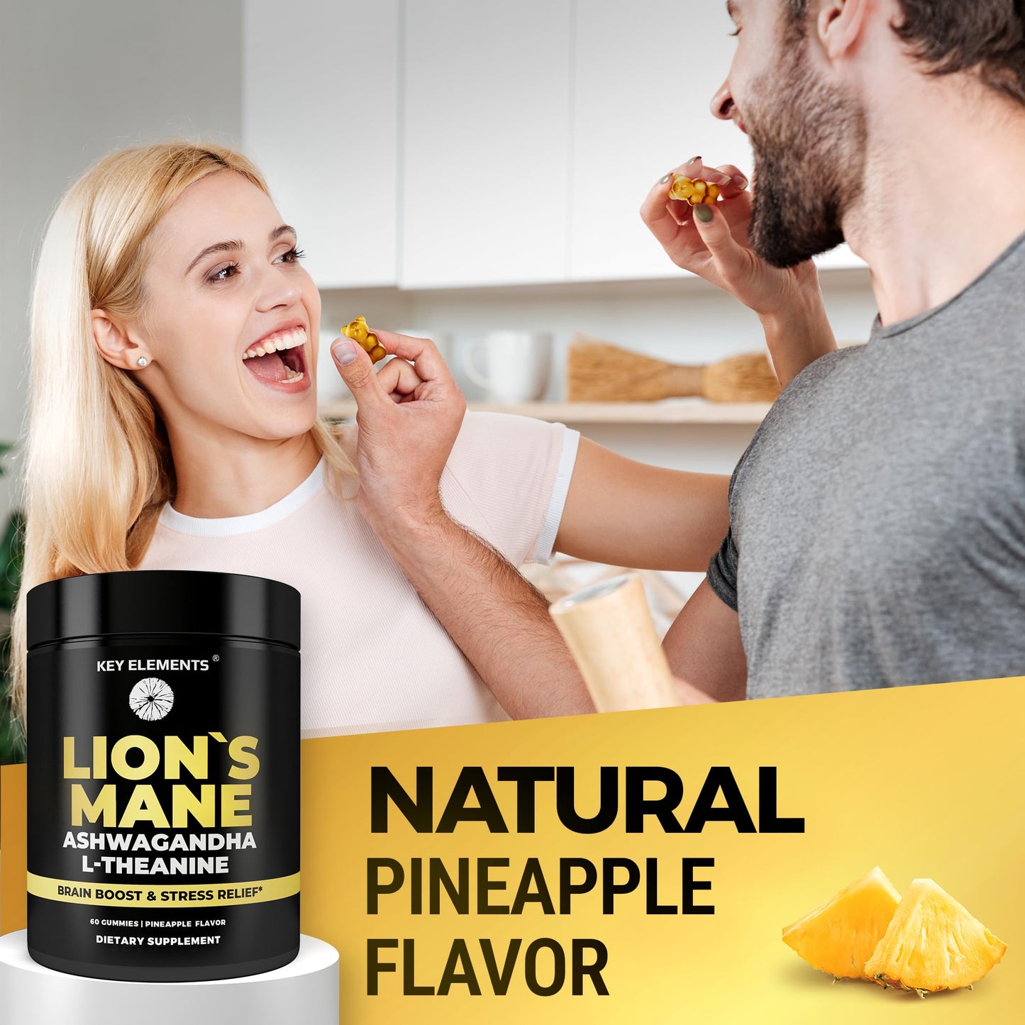 High Strength Lion's Mane Gummies with Ashwagandha & L-Theanine – Focus & Memory
