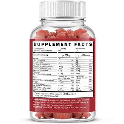VEGEPOWER Vegan Iron Gummies – Peach Flavor (2 Packs) | Iron, Vitamin C/A/B/Zinc