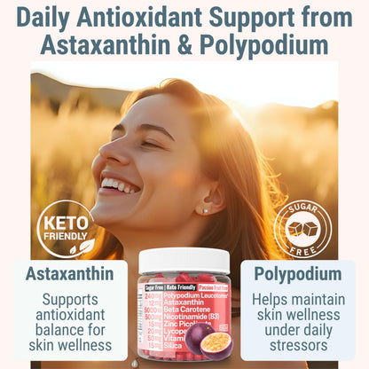 Astaxanthin Polypodium Leucotomos Zinc Picolinate Lycopene Gummies – Vegan & Keto