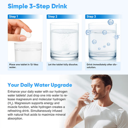Molecular Hydrogen Tablets 8ppm (120 Count) with Magnesium