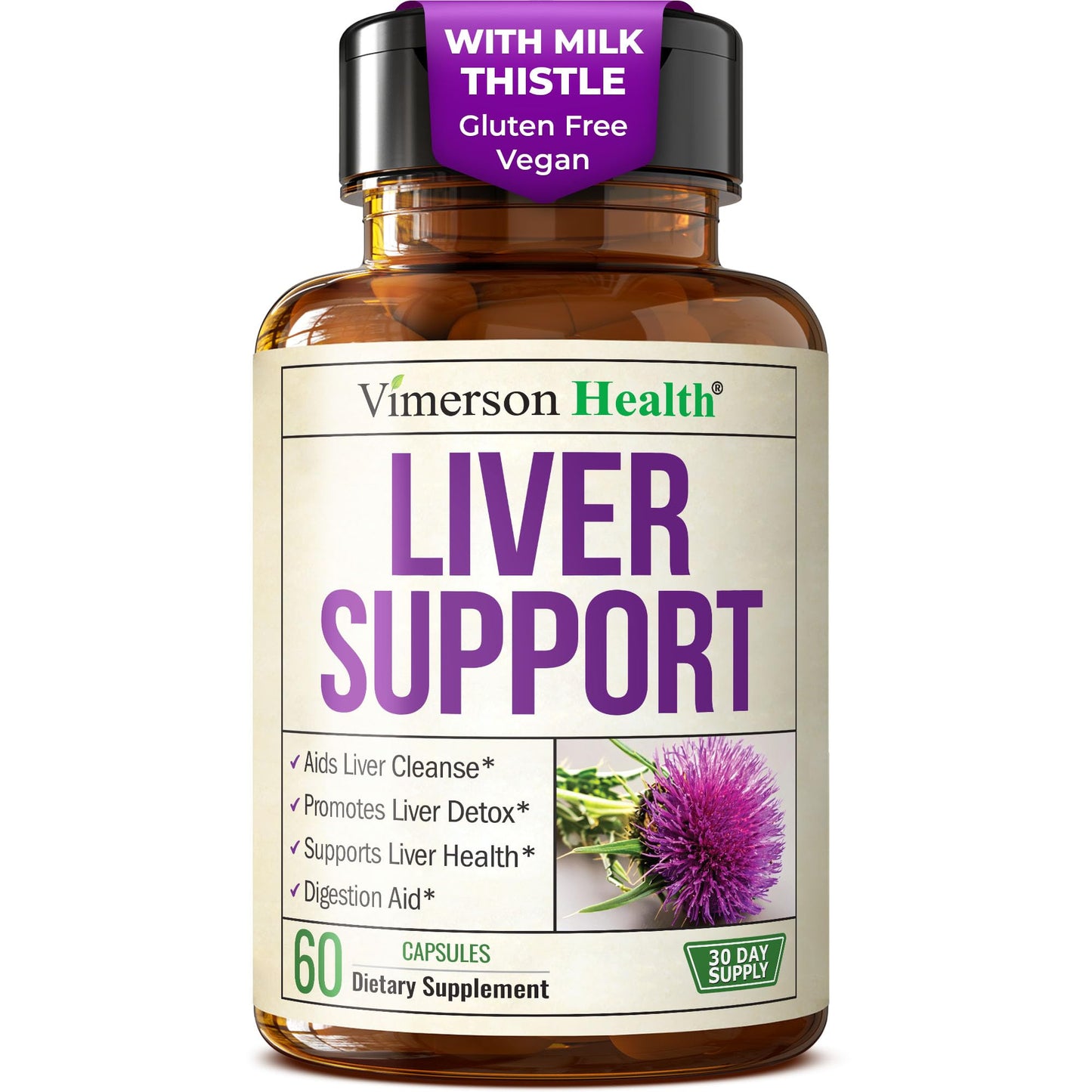 Vegan Liver Cleanse Detox & Repair – Milk Thistle & Dandelion Root (60 Capsules)