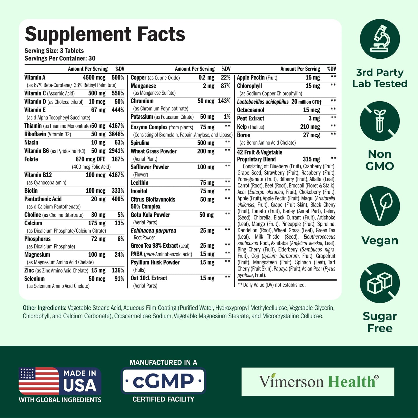 Vegan Multivitamin for Women & Men – 90 Tablets, 23 Essential Nutrients