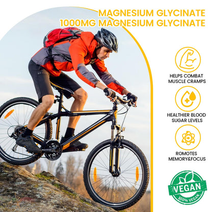 Magnesium Glycinate Gummies 1000mg – Sugar Free, Potassium Support (90 Mango Pineapple Gummies)