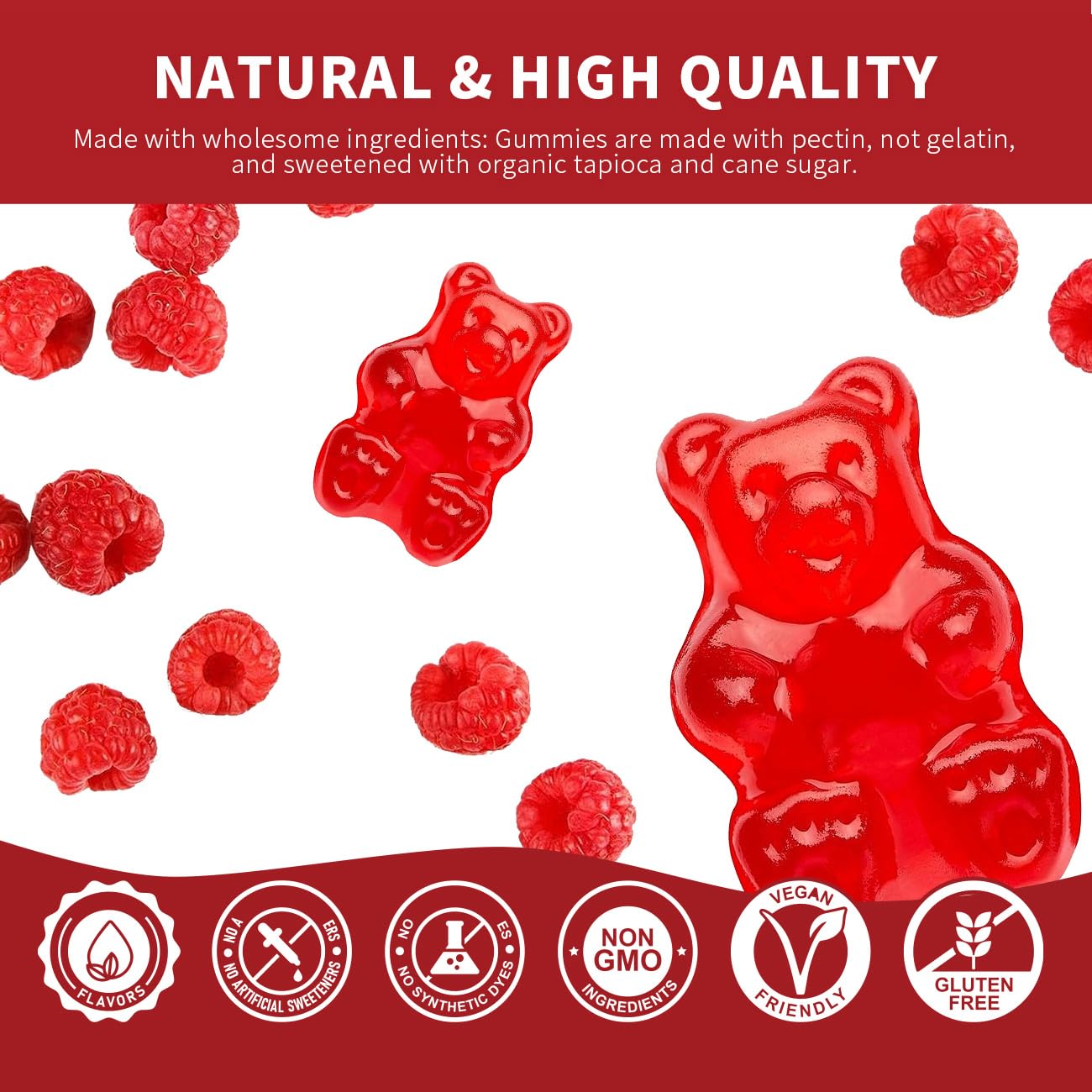 Triple Magnesium Complex Gummies 900 mg – Mg Glycinate, Citrate & Malate with Potassium, Ca & Vitamin B6 | Vegan, Non-GMO, Gluten Free – 60 Gummies