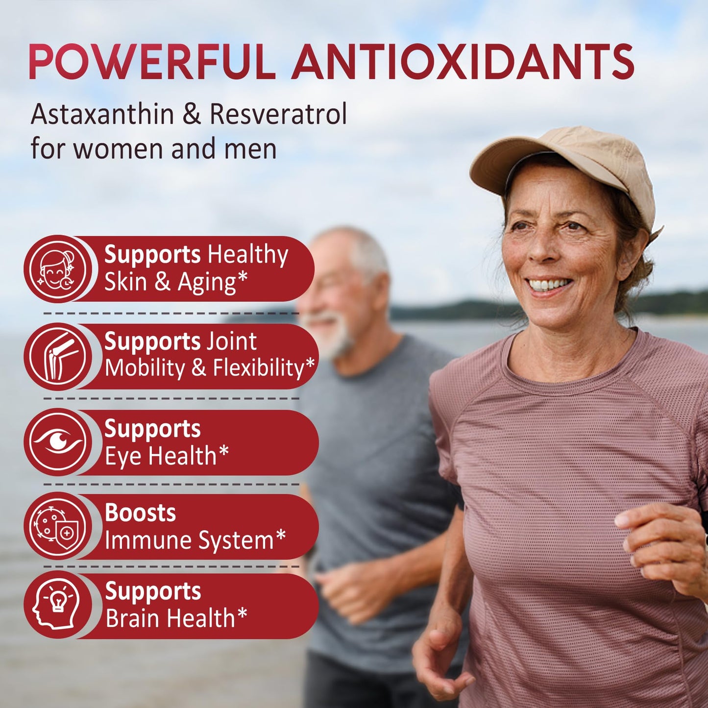 Sugar-Free Astaxanthin 24mg Gummies with Resveratrol – Vegan, Non-GMO, 120 Servings