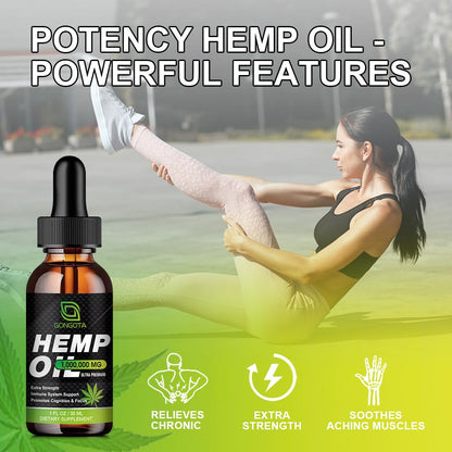 (4-Pack) High Potency Hemp Oil - 1,000,000 Maximum Strength - Helps Relaxation, Stress, Calming, Sleep - Organic Hemp Oil Extract - Vegan, Immunization Support, Non-GMO