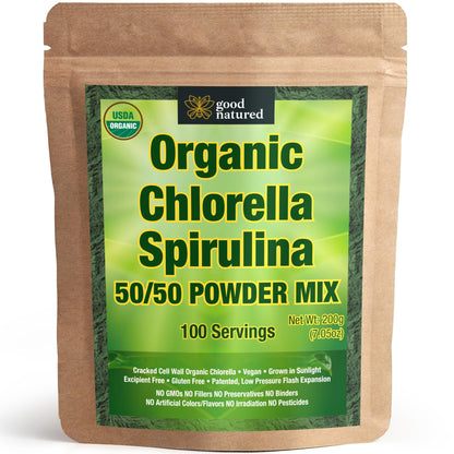 Good Natured Organic Spirulina & Chlorella 50/50 Powder – 3 Month Supply | Vegan & Non-GMO
