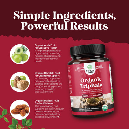Digestive Triphala Organic Complex – Detox & Digestive Health Supplement