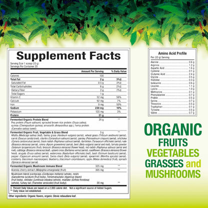 Whole Earth & Sea Organic Fermented Protein & Greens – Vegan Protein, Tropical, 1 lb 7.3 oz | Natural Factors