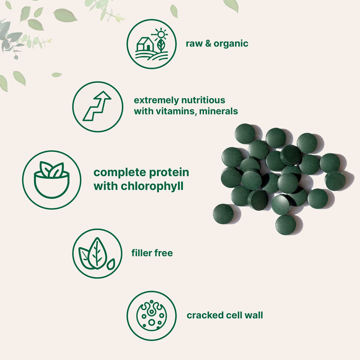 Organic Chlorella Tablets 500mg | 720 Tabs (360g) | Broken Cell Wall | Non-GMO
