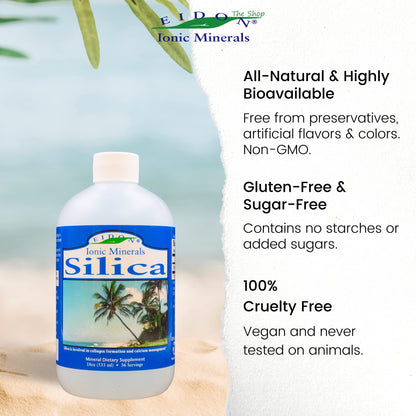 Eidon Liquid Silica Mineral Concentrate – Hair, Skin & Nails, Collagen Support (18 oz)