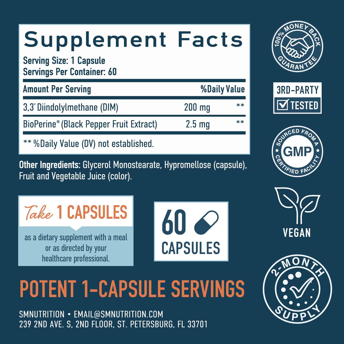 DIM 200 mg for Hormone Balance | Delayed-Release Microbeadlets | Vegan, Soy Free | 60 Capsules