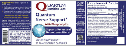 Quantum Nutrition Labs Nerve Support – Brain & Nerve Health Nootropic (60 Veggie Capsules)