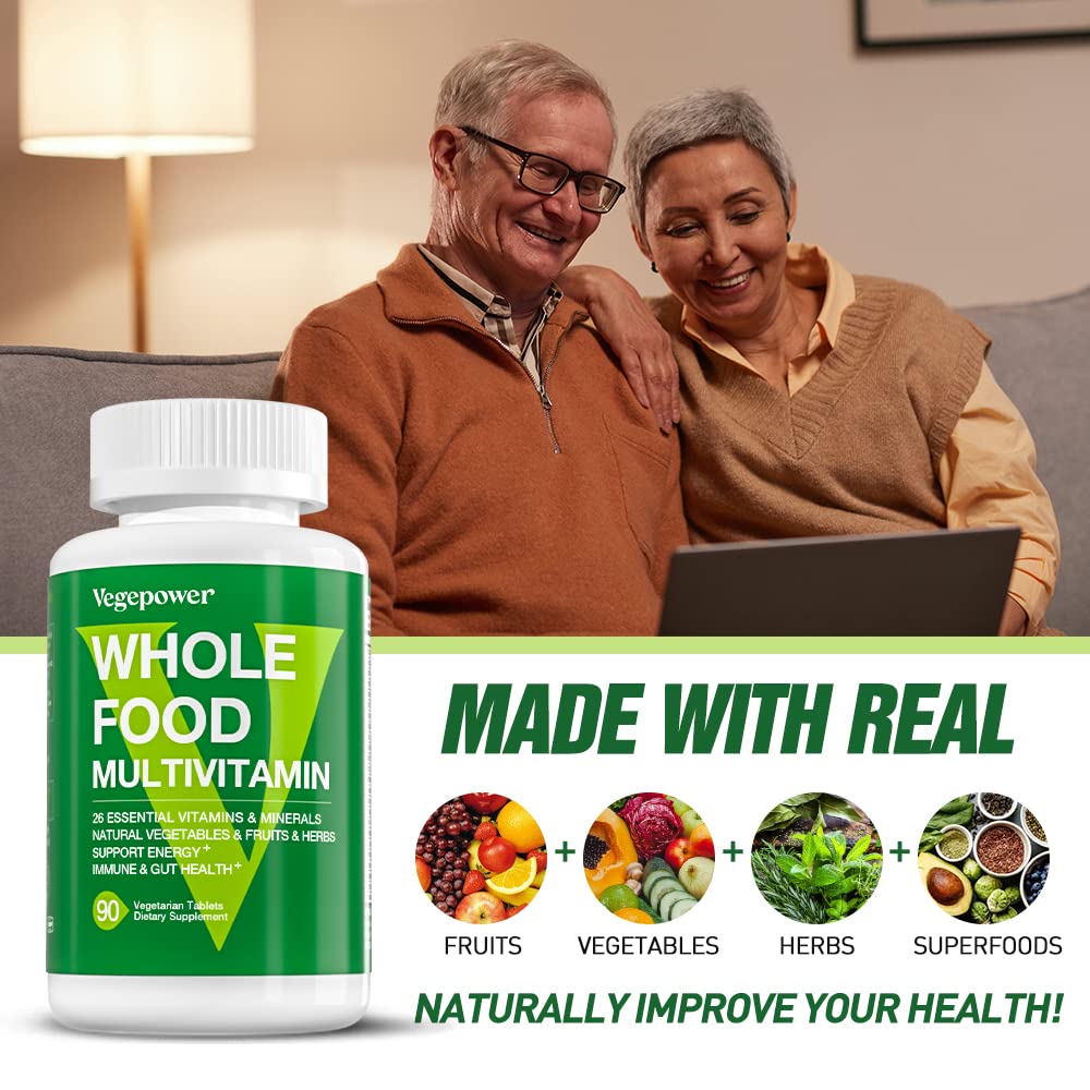 VEGEPOWER Vegan Whole Food Multivitamin for Men & Women | Methylated Formula - 180 Count