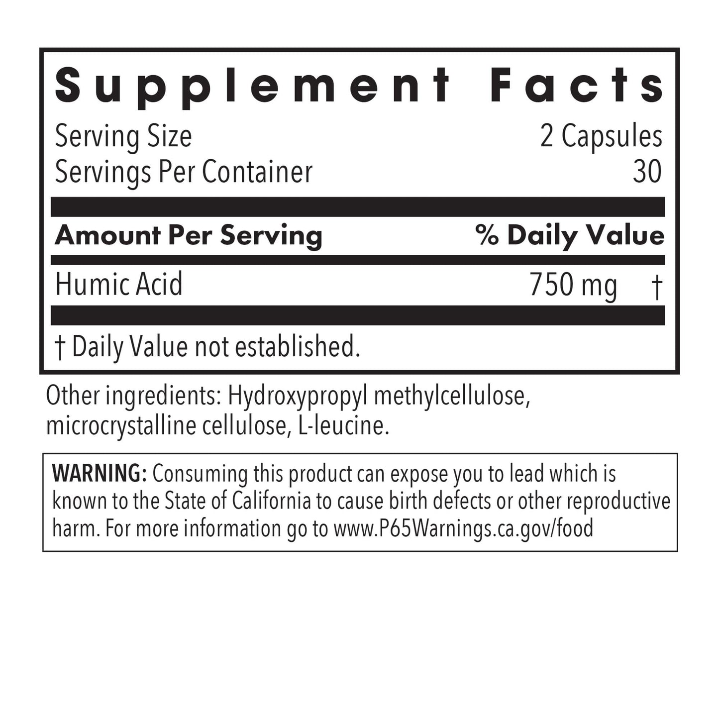 Allergy Research Group Humic Acid Supplement - Immune Support | 750 mg Humic Minerals | 60 Count