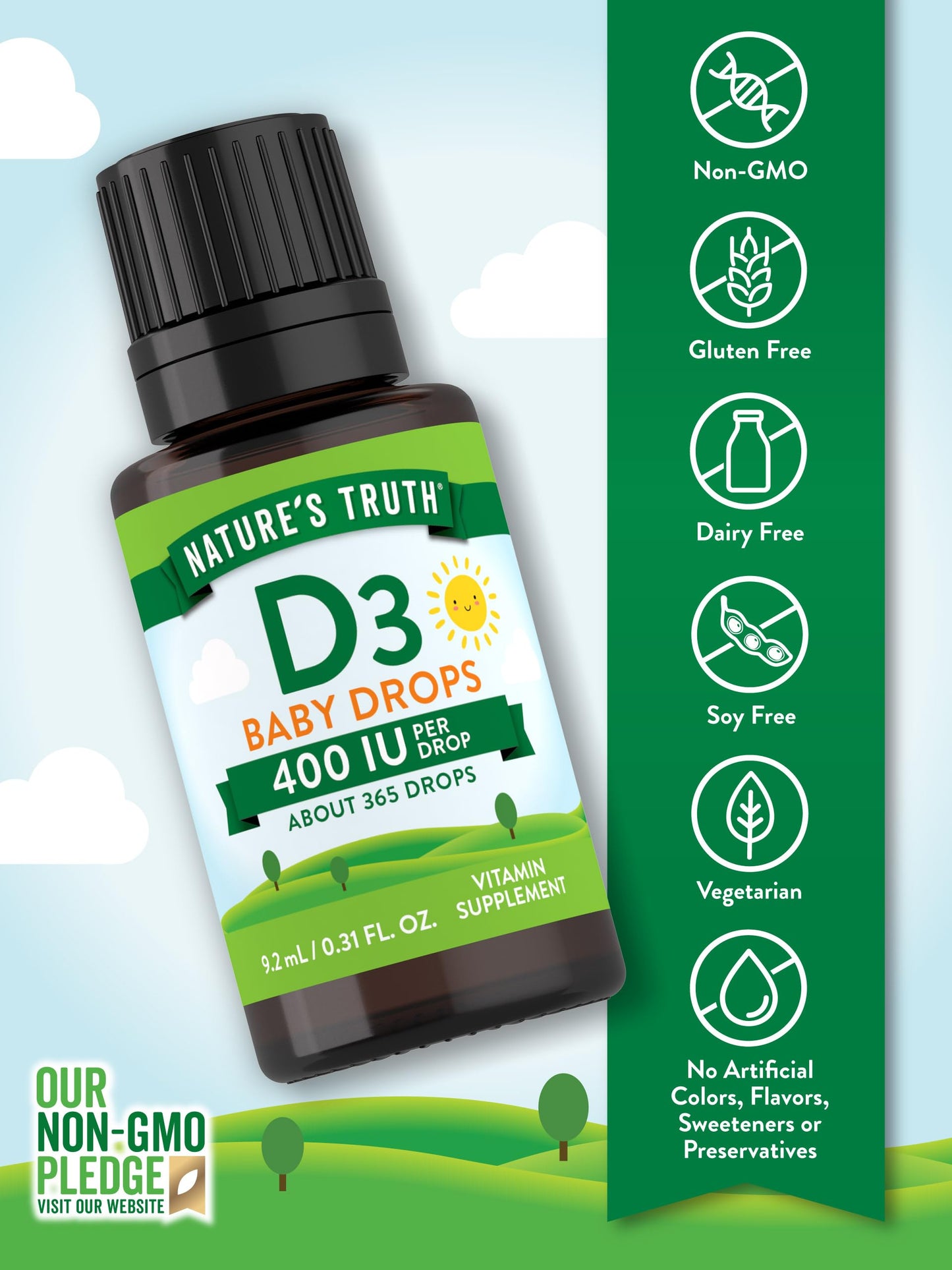 Nature's Truth Vitamin D Drops for Infants — 400 IU, 9.2 mL