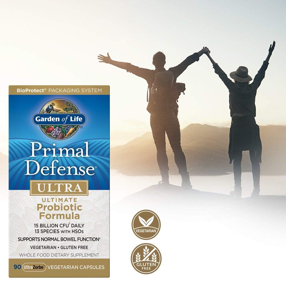 Garden of Life Primal Defense Ultra Probiotic - 90 Capsules | 15 Billion CFU, 13 Species
