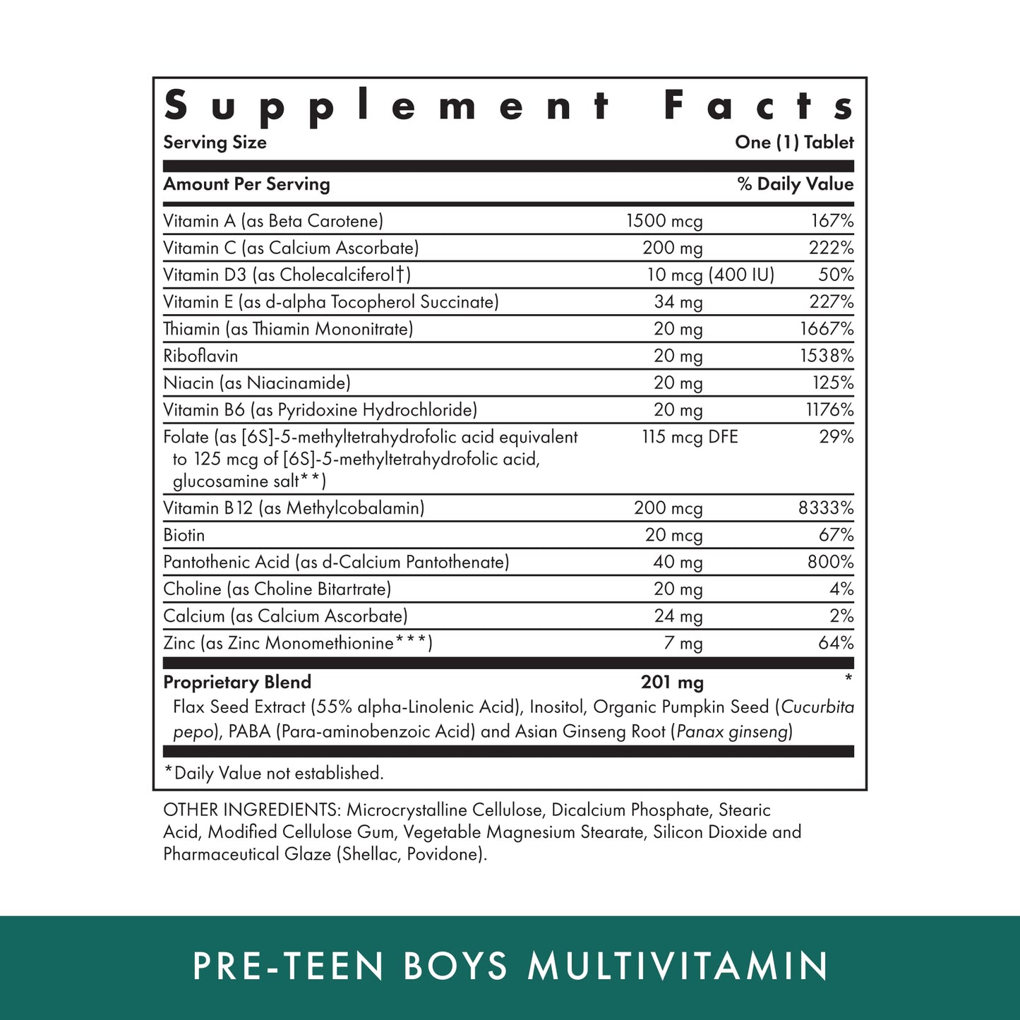MICHAEL'S Health Naturopathic Programs Pre-Teen Boys Daily Multivitamin - 60 Vegetarian Tablets - Kosher