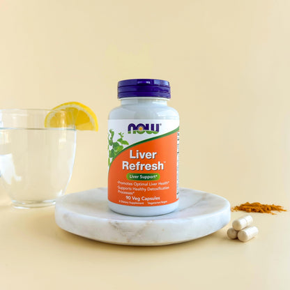 NOW Foods Liver Refresh™ with Milk Thistle Extract & Herbal-Enzyme Blend | 90 Veg Capsules