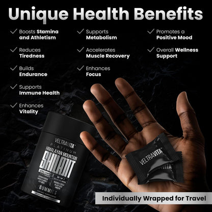 VeltraVita 28000 mg 23-in-1 Shilajit Gummies for Men – Lab-Tested, Sugar-Free