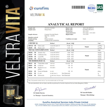 VELTRAVITA Himalayan Shilajit Resin Gold – High Potency, 85+ Trace Minerals, Lab Tested
