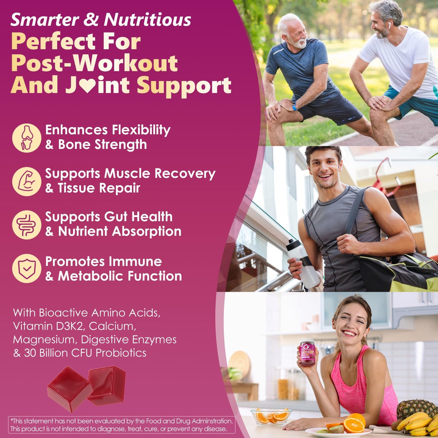 Multi Collagen Peptides Soft Chews 3000mg | 60 Servings | Hair Skin Nails & Joints