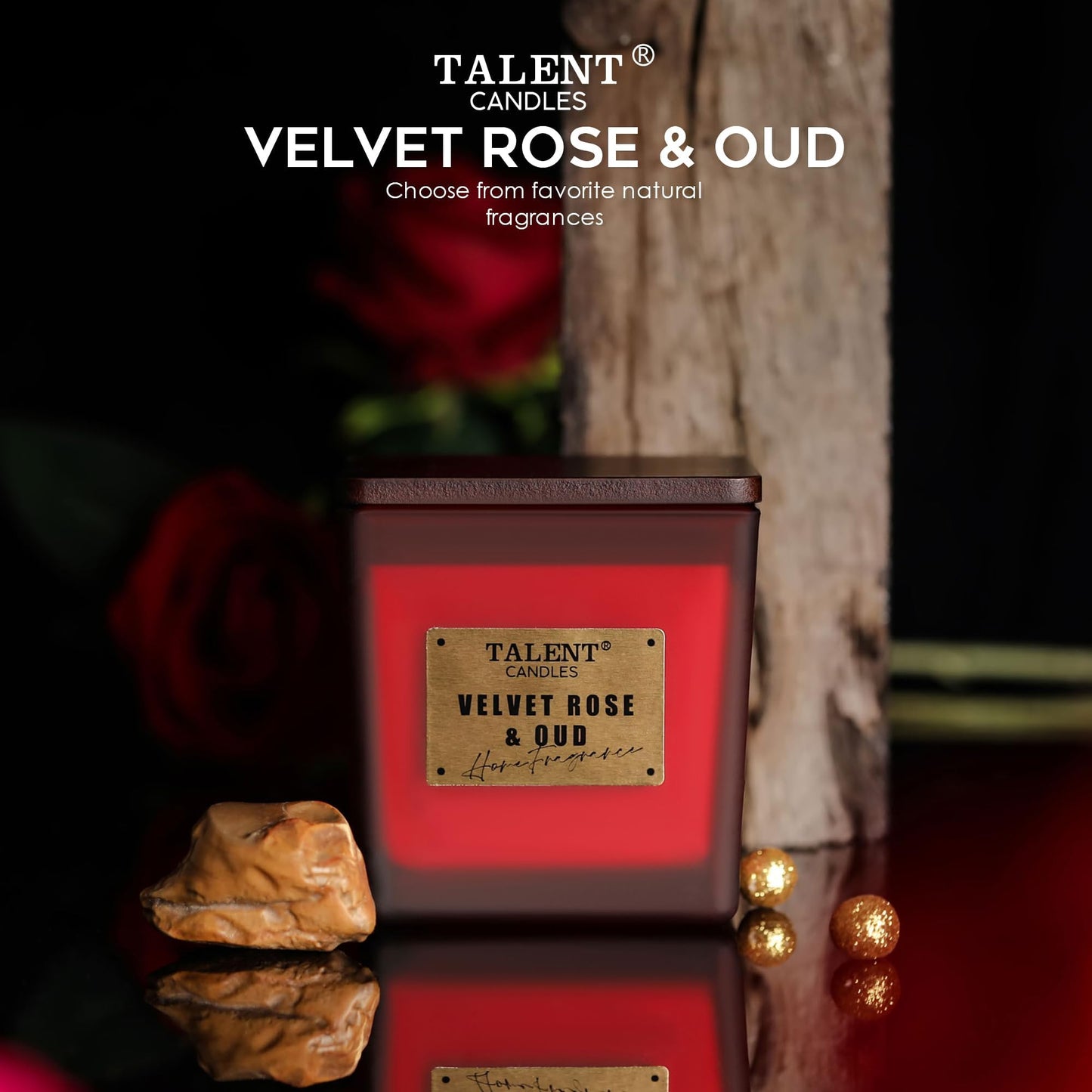 Deluxe Noble Scented Soy Candles – Velvet Rose & Oud, 7.05oz